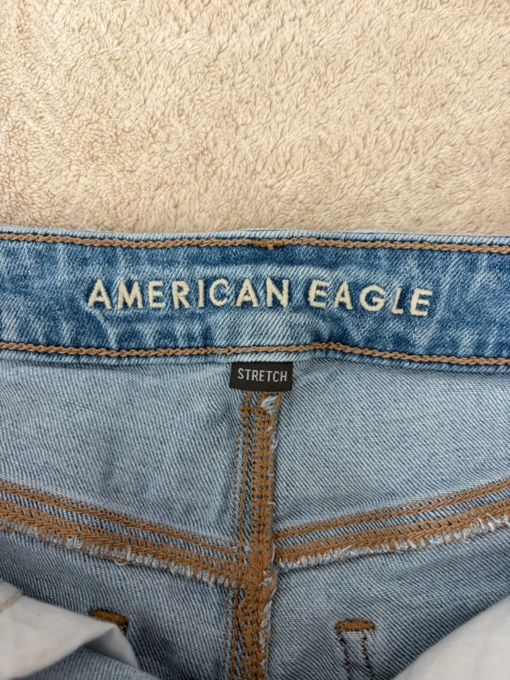 American Eagle Outfitters Light Blue Rolled Hem Denim Shorts - Picture 3 of 5